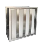 CleanLink's v-bank medium efficiency air filter with stainless steel frame